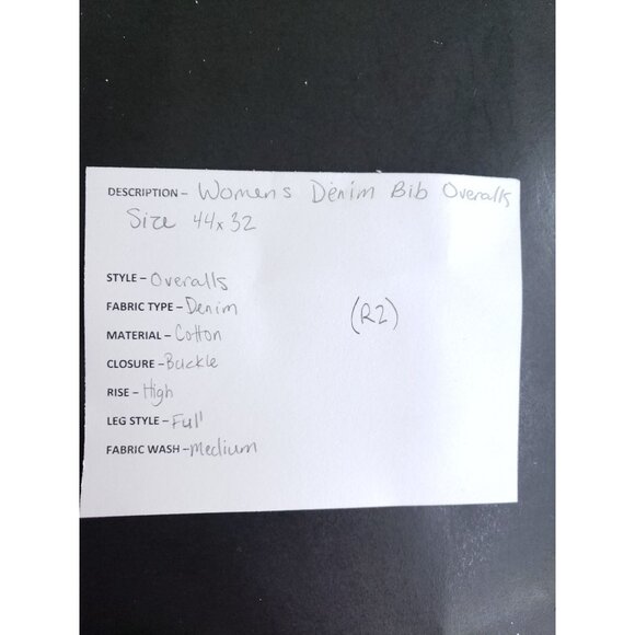 Womens Blue Denim Overalls 44x32 Adjustable Straps Straight Leg - Picture 7 of 10